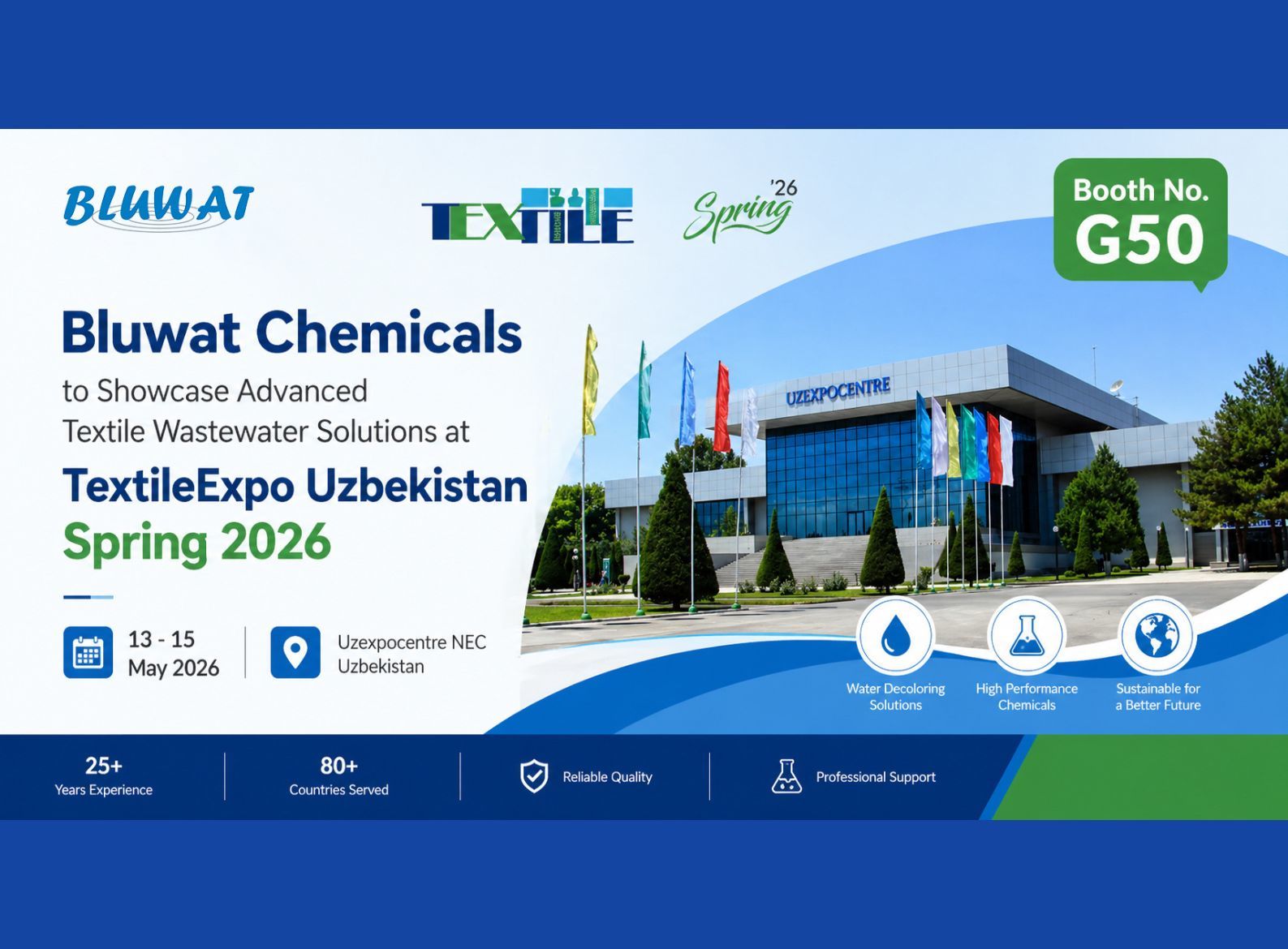 Últimos blogs da empresa sobre Como a Bluwat Chemicals Apoia Projetos de Tratamento de Águas Residuais Têxteis no Uzbequistão