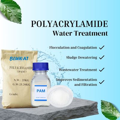 comprar Polyacrylamide aniônico catiônico não-iônico PAM Polieletrólito para floculação e coagulação de tratamento de água fabricação em linha
