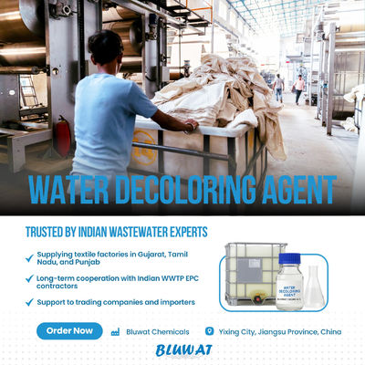 comprar Polímero de Remoção de Cor de Alta Eficiência para Águas Residuais Têxteis Produto Químico Descorante para Águas Residuais de Tingimento Têxtil fabricação em linha