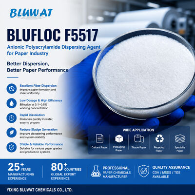 comprar BLUFLOC F5517 Agente dispersor de poliacrilamida aniônica para a indústria do papel fabricação em linha