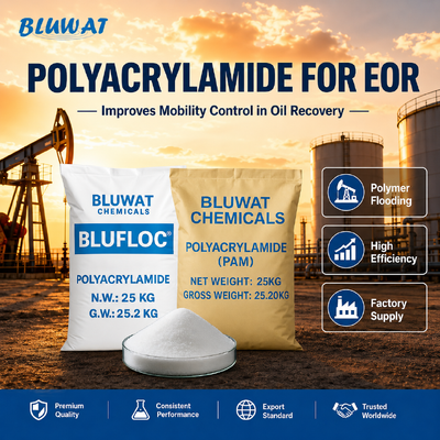 Comprar BLUFLOC Polyacrylamide Oil Drilling Grade com 89% de teor sólido para um desempenho estável do sistema de lama fabricação em linha