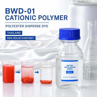 Comprar Agente de descoloração de água de polímero catiônico BWD-01 para águas residuais de corante disperso de poliéster na Tailândia fabricação em linha
