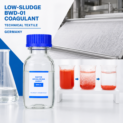 Comprar Coagulante orgânico BWD-01 com baixo teor de lodo para tratamento de águas residuais têxteis técnicas na Alemanha fabricação em linha