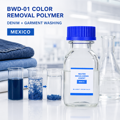 Comprar BWD-01 Agente descolorente de água de polímero catiônico com um teor sólido mínimo de 50% para águas residuais de lavagem de denim fabricação em linha