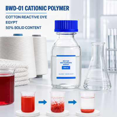 Comprar BWD-01 Polímero Catiônico para Tratamento de Efluentes de Corante Reativo de Algodão no Egito fabricação em linha