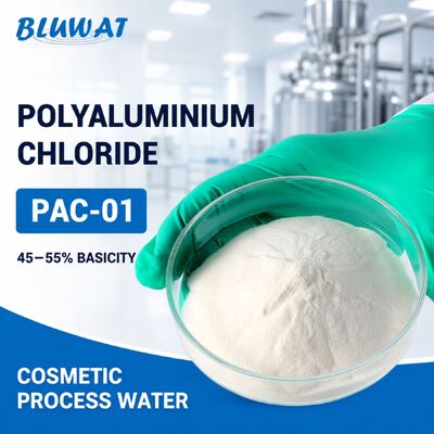 Comprar PAC-01 Cloreto de Polialumínio em Pó Branco com Basicidade de 45-55% em Sacos de 25kg para Tratamento de Água Cosmética fabricação em linha