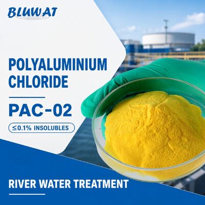 Comprar Cloreto de Polialumínio PAC-02 Seco por Pulverização com Mínimo de 30% de Al2O3 e Máximo de 0,1% de Insolúveis para Tratamento de Água de Rio fabricação em linha