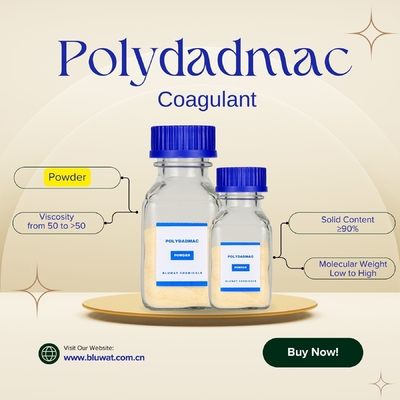 Polvo PolyDADMAC PDADMAC PDMDAAC Coagulação e floculação Redução da turbidez Volume de lama reduzido