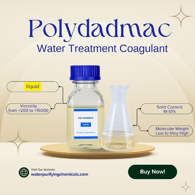 Produtos químicos certificados NSF para purificação de água Coagulante para tratamento de água PolyDADMAC PDADMAC CAS n.o 26062-79-3