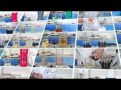 Casos de tratamento de águas residuais frascos testes de experiência por coagulantes e floculantes