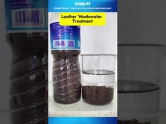 Teste de tratamento de águas residuais de couro.